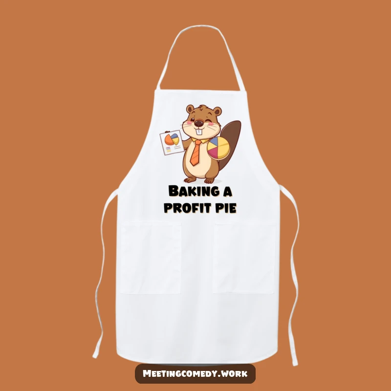 Funny Beaver Pie Chart Apron - Hilarious Chef & Office Gift
