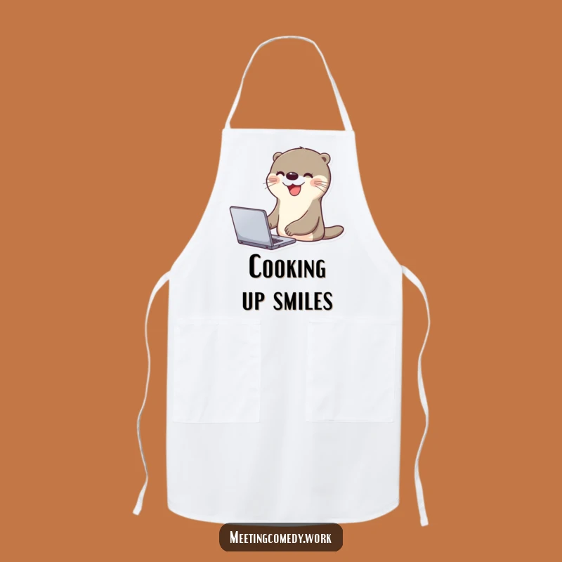 Funny Otter Laptop Apron - Kitchen Tech Fun & Hilarious Style