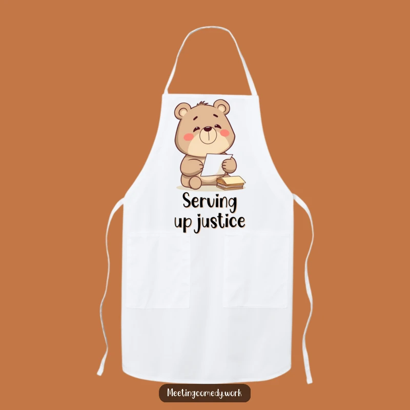 Funny Bear Paper Sorting Apron - Kitchen Organization & Hilarious Style