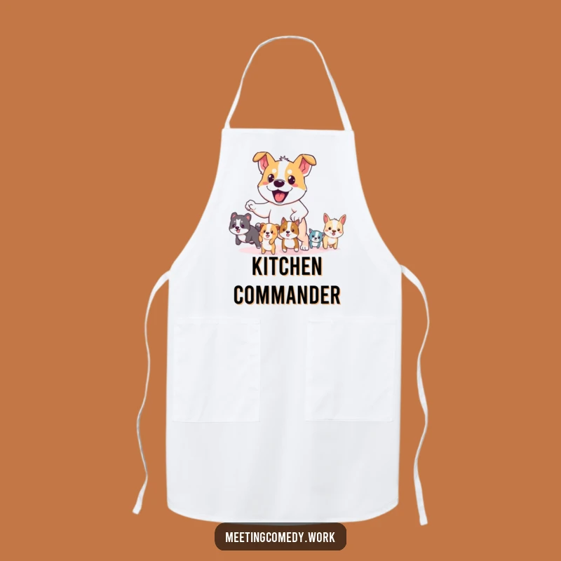 Funny Dog Leader Apron: Cook with Courage, Brave Pooch, Hilarious Kitchen Gift