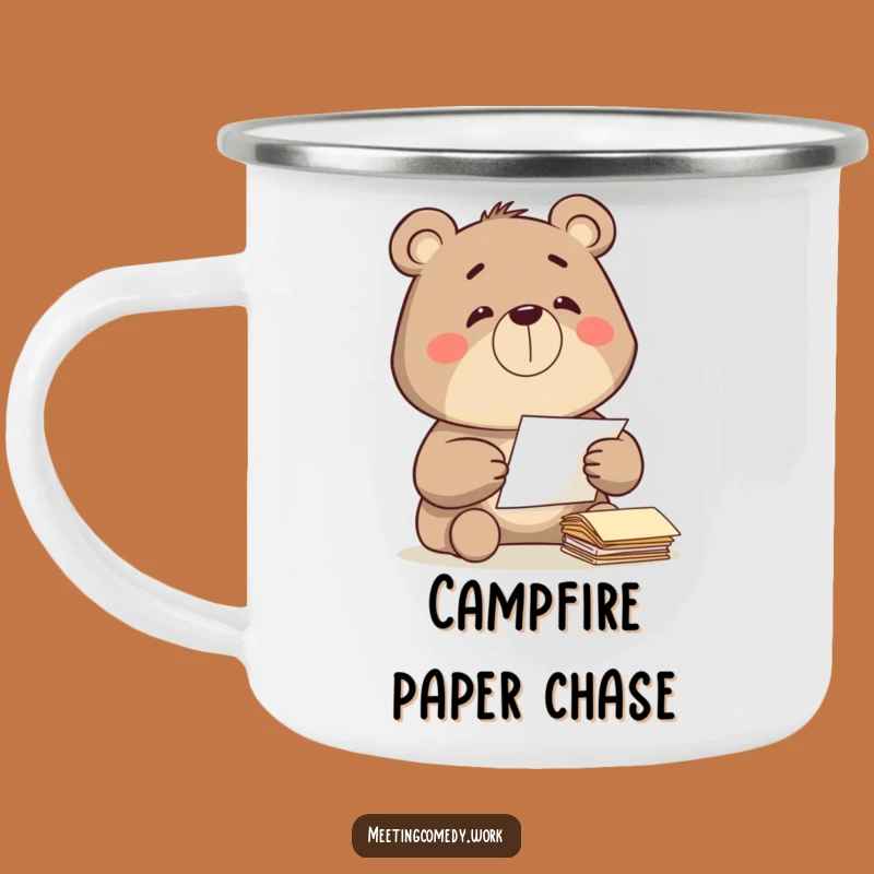 Funny Bear Paper Sorting Camping Mug - Organized Outdoors & Hilarious Sips