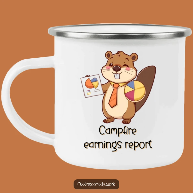 Funny Beaver Pie Chart Camping Mug - Outdoor Office Humor Adventure