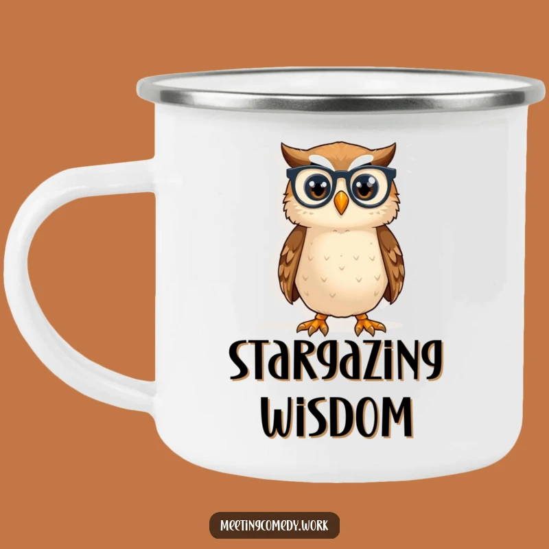 Funny Owl Spectacles Camping Mug - Wise Adventures & Hilarious Sips