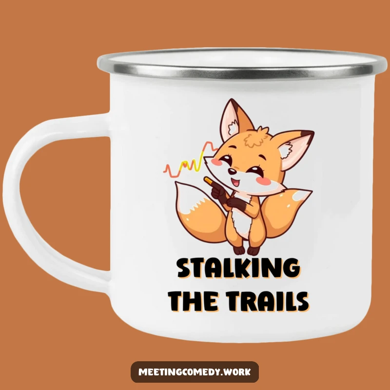 Funny Fox Graph Camping Mug - Clever Campsite Sips & Hilarious Views