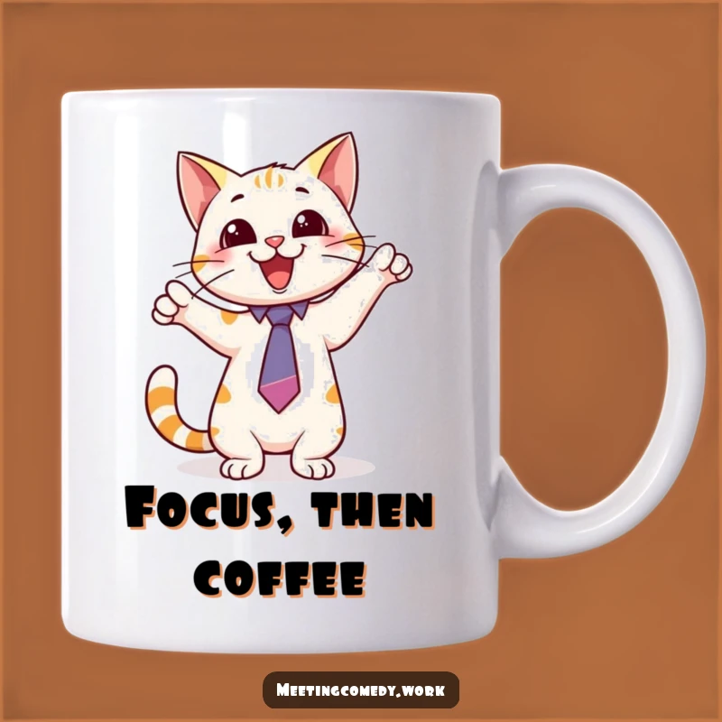Funny Cat Tie Mug: A Hilarious Gift for Bosses Who Love Feline Pointers!