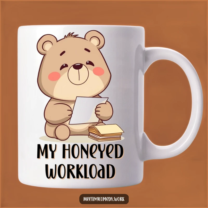 Funny Bear Paper Sorting Mug - Organized & Hilarious Work Gift