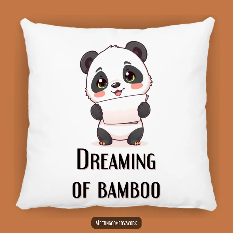 Funny Panda Papers Pillow: Cuddle Up with Cute Organization & Charm!
