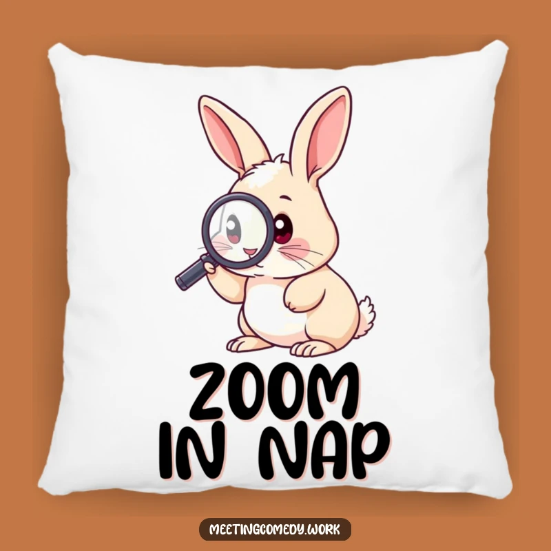 Funny Rabbit Investigator Pillow: Cozy Cushion, Curious Critter, Hilarious Gift