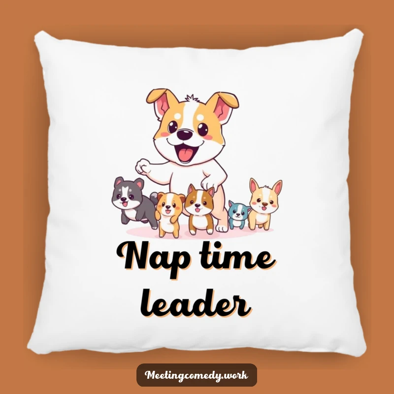Funny Dog Leader Pillow: Cozy Comfort, Brave Pooch, Hilarious Gift