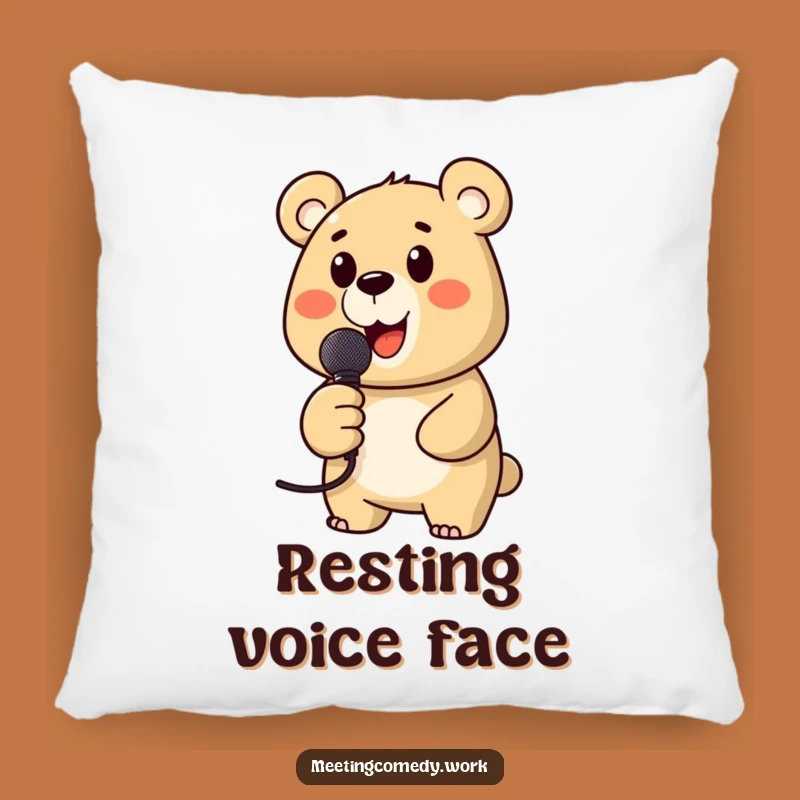 Funny Bear Microphone Pillow: Comfy Cuddles and Hilarious Vibes, Perfect Gift