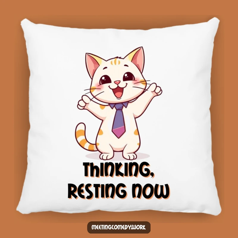 Funny Cat Tie Pillow: Cuddle Up with Smart Charm & Feline Pointers!