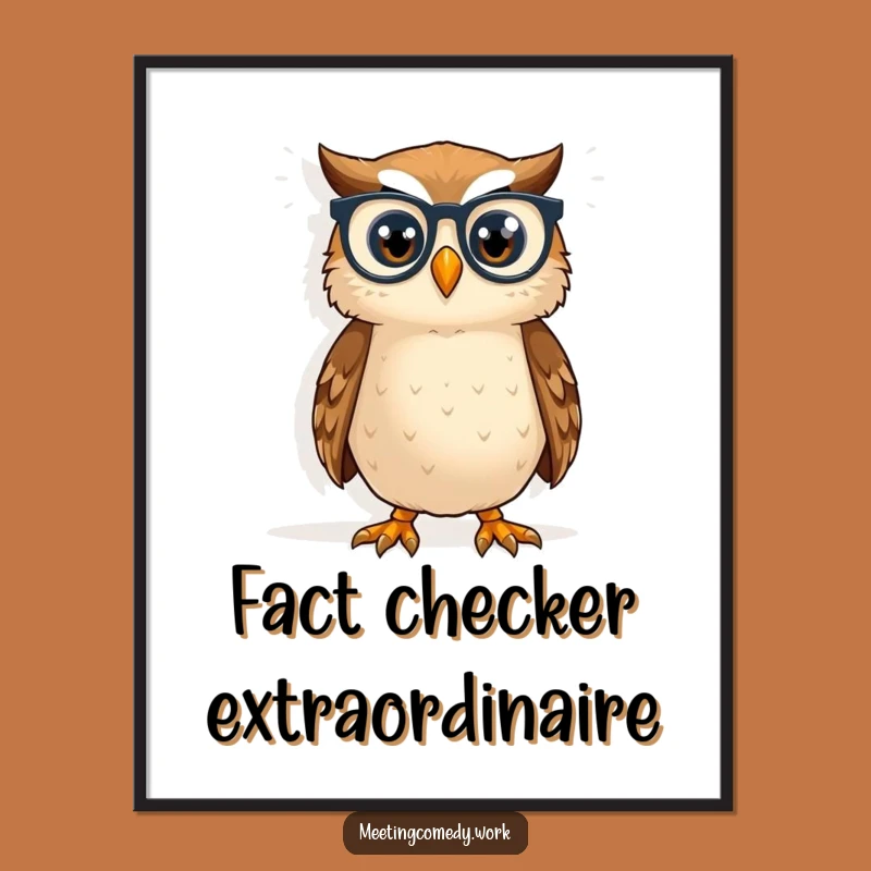 Funny Owl Spectacles Digital Art - Whimsical Wisdom & Hilarious Decor