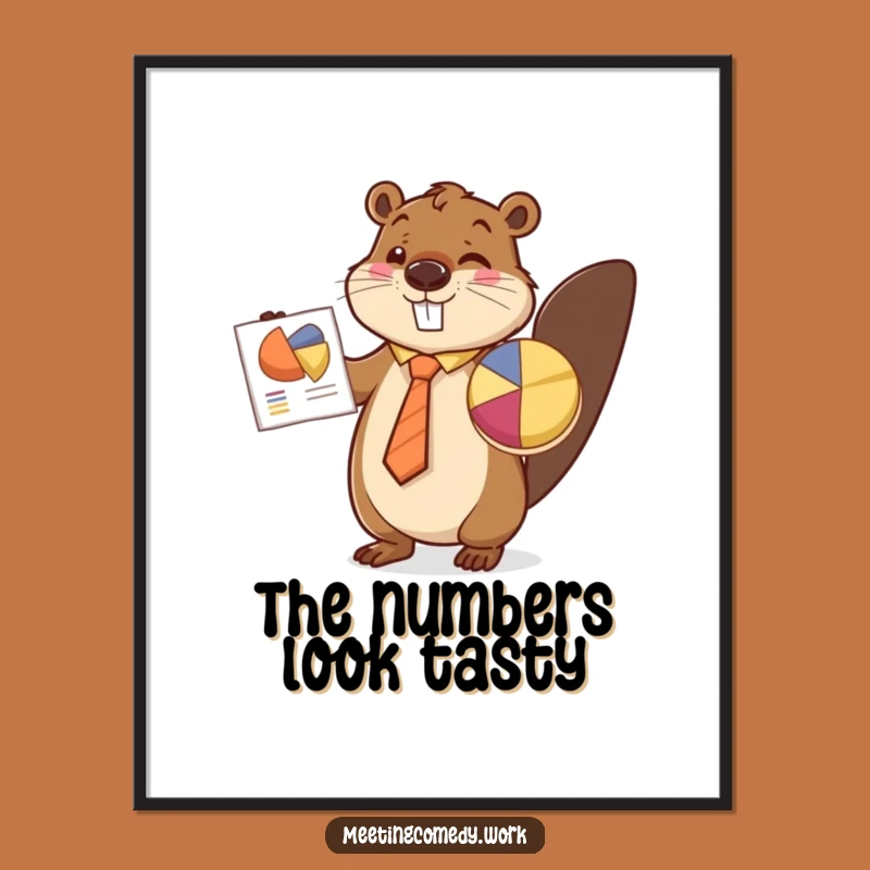 Funny Beaver Pie Chart Digital Art - Hilarious Office Decor & Gift