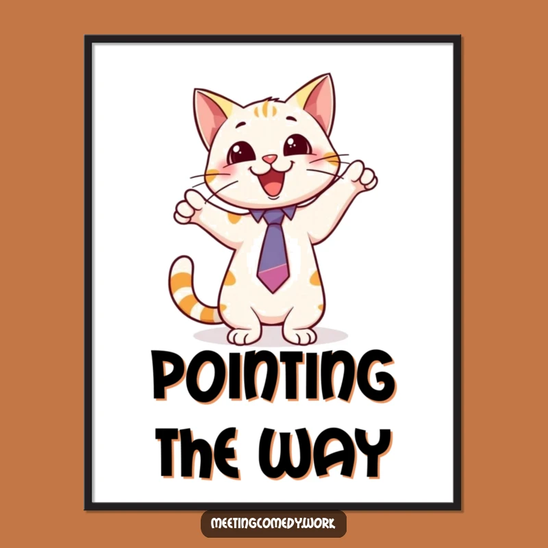 Funny Cat Tie Digital Art: Instant Smart Decor for Feline Enthusiasts!