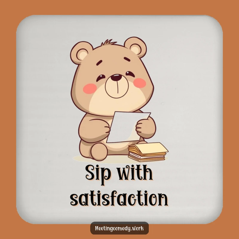 Funny Bear Paper Sorting Drink Coaster - Protect Surfaces with Order