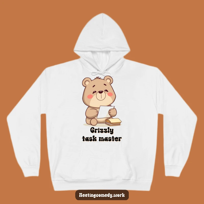 Funny Bear Paper Sorting Hoodie - Cozy Focus & Hilarious Warmth