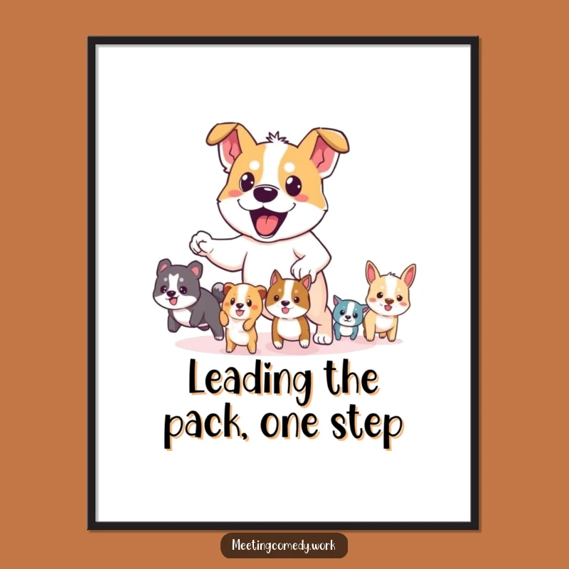Free Printable Wall Art: Funny Dog Leader Animal Squad, Hilarious Downloadable Poster for Decor