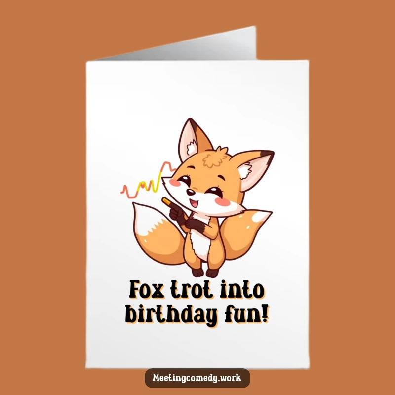 Free Printable Fox Graph Birthday Card: Funny Downloadable Gift for Energetic Souls