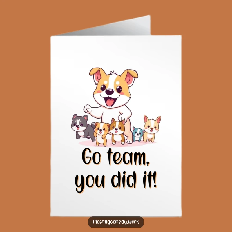 Free Printable Congrats Card: Dog Leader, Animal Squad, Funny Downloadable Greeting for Success
