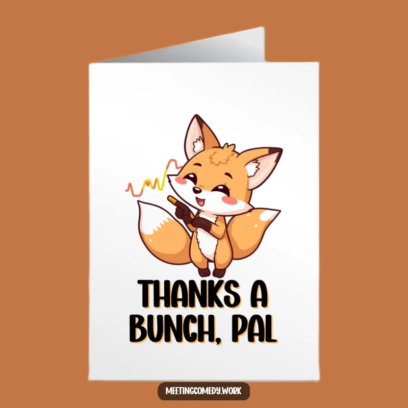 Free Printable Fox Graph Thank You Card: Funny Downloadable Gift of Thanks