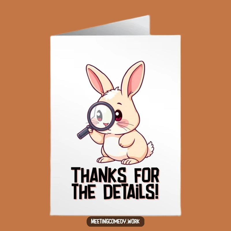 Free Printable Thank You Card: Curious Rabbit, Magnifying Glass, Funny Downloadable Gratitude