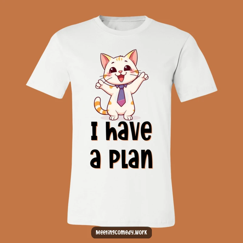 Funny Cat Tie Whiteboard T-Shirt: Wear Your Brilliant Ideas with Feline Flair!
