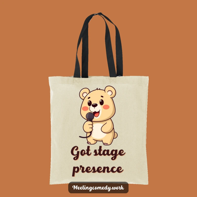 Funny Bear Microphone Tote Bag: Carry Your Tunes in Style, Hilarious Gift Idea